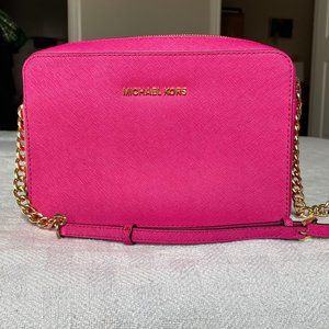 Michael Kors Jet Set Saffiano Crossbody, Raspberry